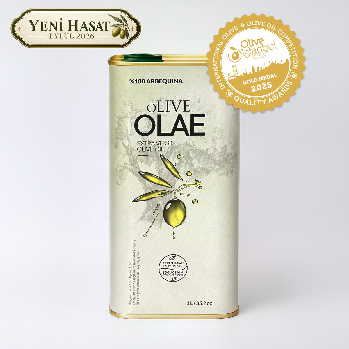Erken Hasat & Soğuk Sıkım Naturel Sızma Zeytinyağı - 1000 ML Teneke